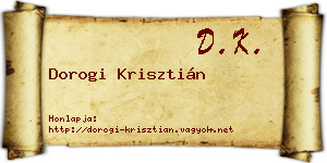 Dorogi Krisztián névjegykártya