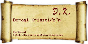Dorogi Krisztián névjegykártya
